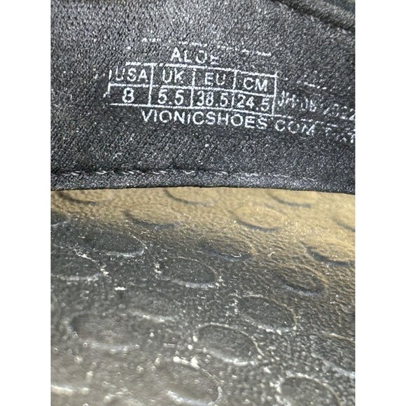 Vionic Tide Aloe Black Leather Toe Post Sandals Womens Size 8 - Picture 6 of 8